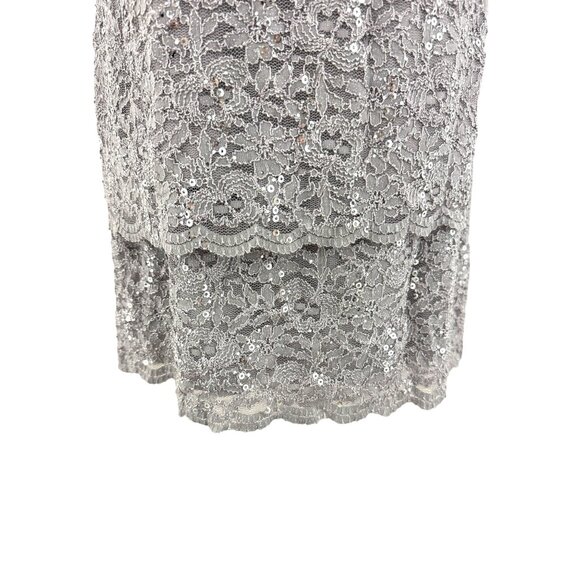 Alex Evenings Gray Sparkly Lace Sequin Dress Size 24W 3X Wedding Mother of Bride - Picture 3 of 7